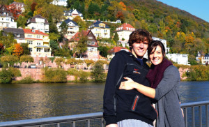 Relaxing on a fall day by the Neckar River that runs through the middle of Heidelberg.
