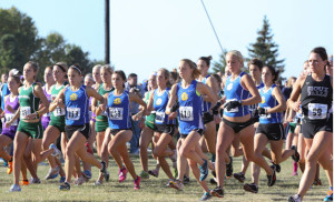 SDSU cross-country runners charge off the starting line at the 2011 SDSU Classic. Pictured, from left, are Tera Potts (113), Danielle McCann (108), Brooke Wyffels (117), Courtney Neubert (110), Krista Creager (behind Neubert), Erin Hargens, Alex Suhr (115) and Laura Bauer.   A research project funded through the South Dakota Beef Council showed that long-distance runners who supplemented their diets with 9 ounces of lean beef retained more lean body mass than those who did not. 