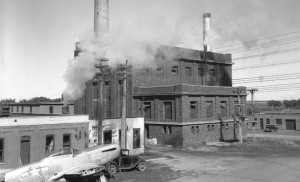 The P-51 on the south side of the SDSU power plant in the late 1940s.  