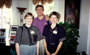 Toman, left, with South Dakota Governor George S. Mickelson and Pam Roberts â€™77 at the U.S. Embassy in Panama City when they visited the South Dakota National Guard.