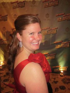 Brinker poses during the Broadway opening for â€œHow to Succeed in Business Without Really Tryingâ€ in 2011. She met Daniel Radcliffe during that show.