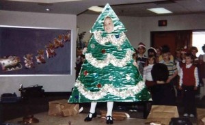 Vetter played a Christmas tree in her first kindergarten play.