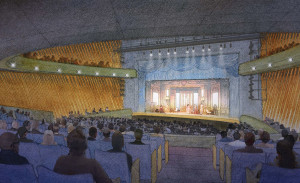 Architectural rendering of the new theater. 