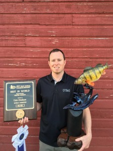 Tyler Erickson poses with his trophy.