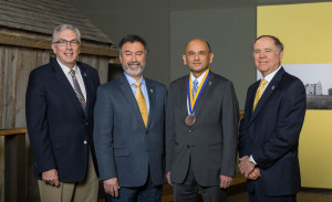 An investiture ceremony held in April celebrated the newest endowed position at SDSU, established by a $2 million gift from David A. and Marilyn Thompson. Left to right: President Barry Dunn, College of Agriculture, Food and Environmental Sciences Dean
