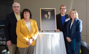 Current president Barry Dunn and his wife, Jane, pose with President Emeritus David Chicoine, and his wife Marcia.